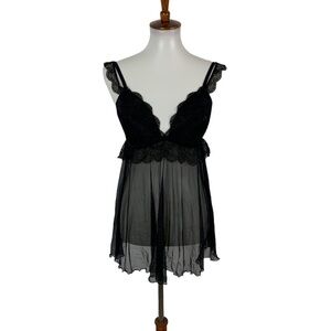 Cassandra Intimates Women’s Lingerie Large Black Lace Dress Padded